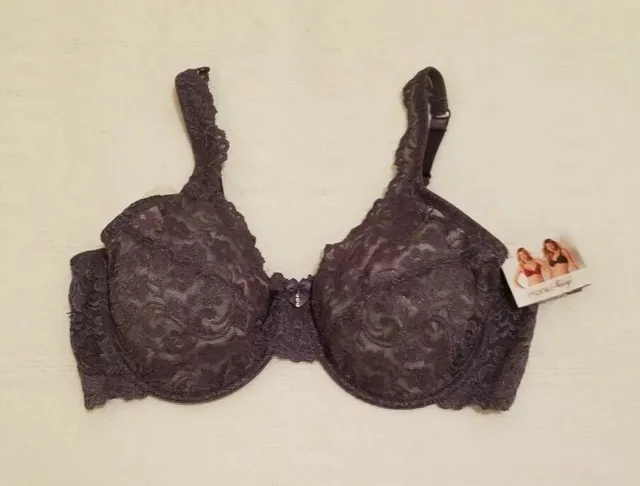 SMART AND SEXY 85045 Signature Lace Unlined Underwire Bra Gray 42C