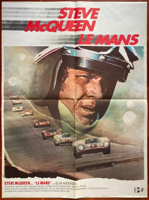 Affiche LE MANS Lee H. Katzin STEVE McQUEEN Formule 1 Automobilia 60x80cm 1971