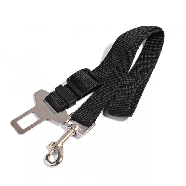 Dog Pet Car Safety Seat Belt Harness Restraint Adjustable Lead Travel Clip Black