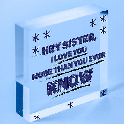 MY SISTER I Love You Big Little Sis placca cuore in legno segno d'amore regalo di compleanno