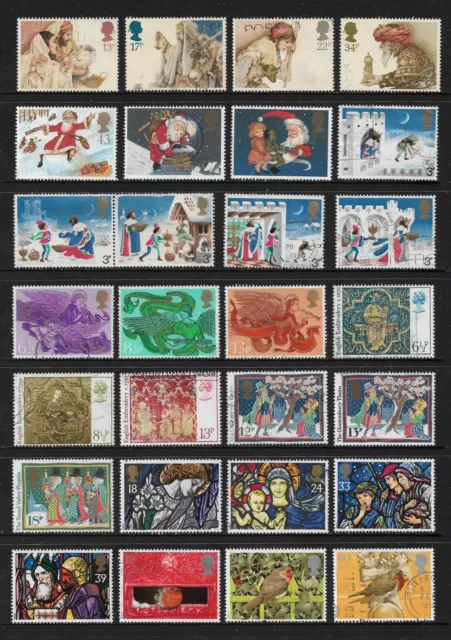 GREAT BRITAIN, UK mixed Christmas collection No.59, incl part sets, used