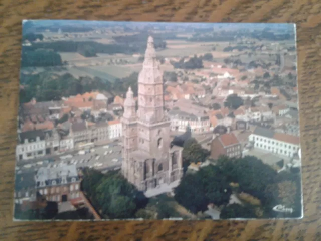 postcard st-amand les eaux (north) aerial view tour of the old abbey