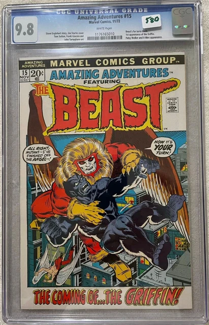 AMAZING ADVENTURES #15 CGC 9.8 1st Griffin + Black Fur Beast! Marvel 1972