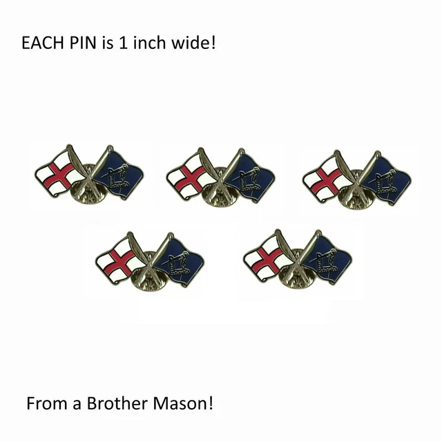 LOT 5 ENGLISH 1"Mason Masonic Lapel Pin Freemason Masonry England Uk U