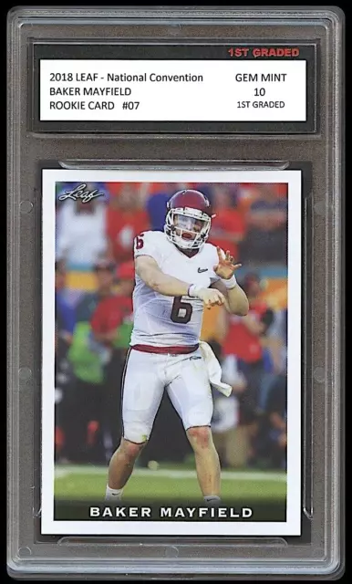 Baker Mayfield '18 Leaf National Convention 1st Graded 10 Rookie Card Buccaneers