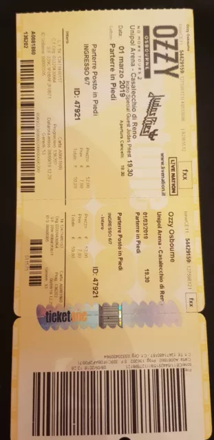 Biglietto Ozzy Osbourne Ultimo Tour No More Tours 2 Casalecchio Di Reno