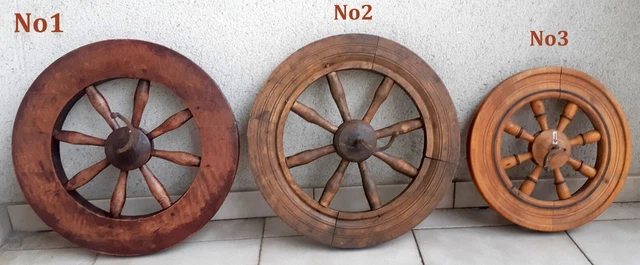 ¡Elige 1 de 3 ofertas! ANTIGUA rueda de madera con radios/piezas de rueda giratoria