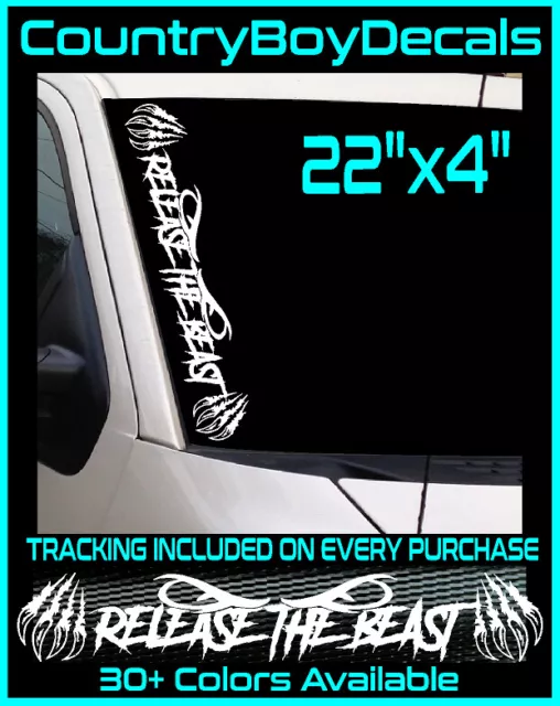 RELEASE THE BEAST 22" Vinyl Decal Sticker Diesel TRUCK Car Lifted Turbo Boost GT