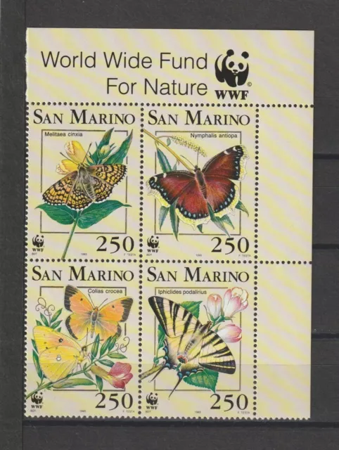 San Marino 1993 Wwf Sg 1454/57 Mnh