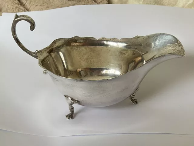 Solid Silver Gravy Sauce Boat 1935/1936 Adie Bros Ltd Birmingham