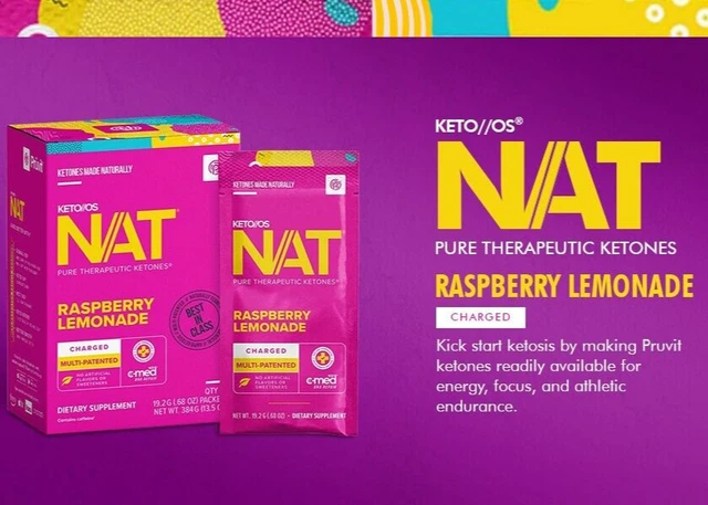 Pruvit keto OS NAT Raspberry Lemonade con cafeína Cetonas Diet Cetogénica peso