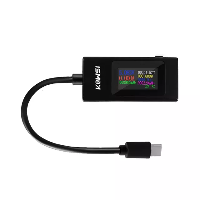 USB-C Type-C USB Port Voltage Current Amps Power PD Charger Meter Tester w/LED