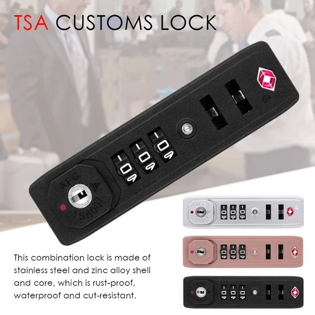 Weatherproof TSA007 3 Digit Combination Lock TSA Customs Lock Safely Code Lock