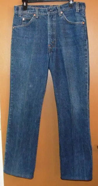 VINTAGE LEVI 517 ORANGE TAB Men's Blue Denim Straight Leg Jeans- Size 33x29"