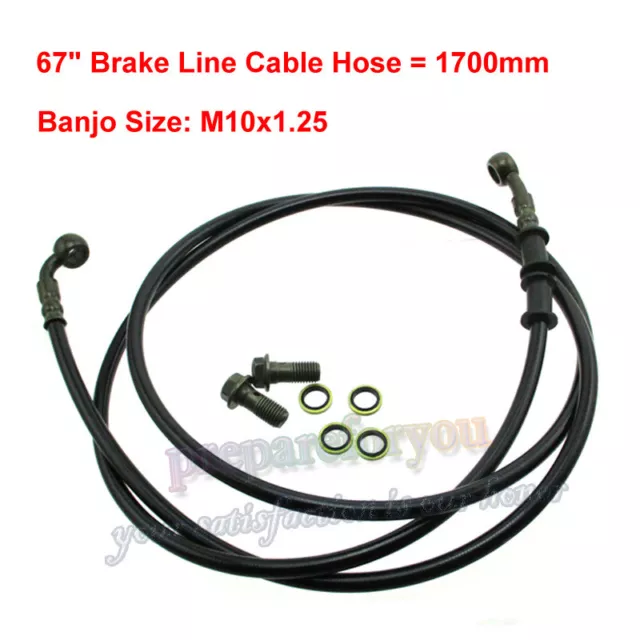 67" 1700mm Hydraulic Brake Line Cable Hose For Dirt Bike ATV Quad Buggy Go Kart