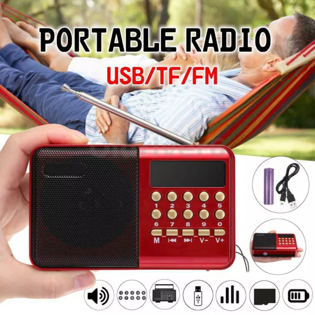 Mini Portable LCD Digital FM Radio Speaker USB SD TF Card Mp3 Speaker Player
