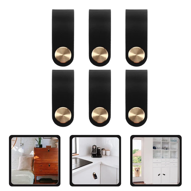 6 Pcs Dresser Pulls Knobs Drawers Leather Handle Dresser Drawer Knobs Wardrobe