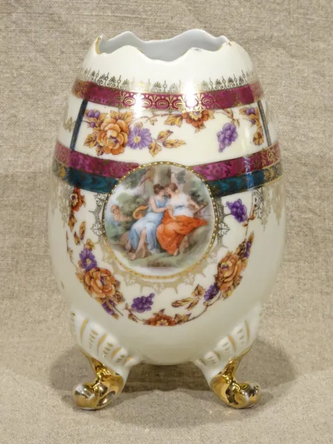 Vase gros oeuf en porcelaine saxe Erdmann Schlegelmilch  E.S. 1861  ht 16,7 cm