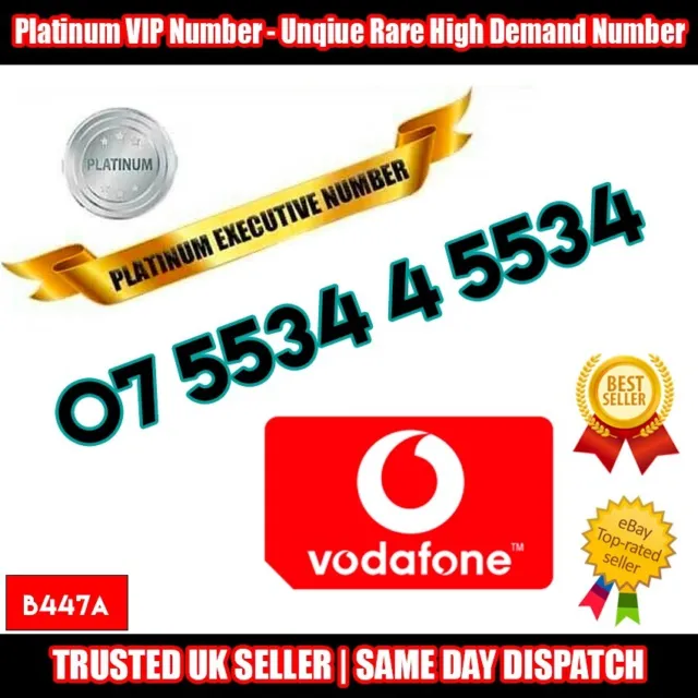 Platinum Number Golden Number VIP SIM - 07 5534 4 5534  - Rare Numbers - B447A