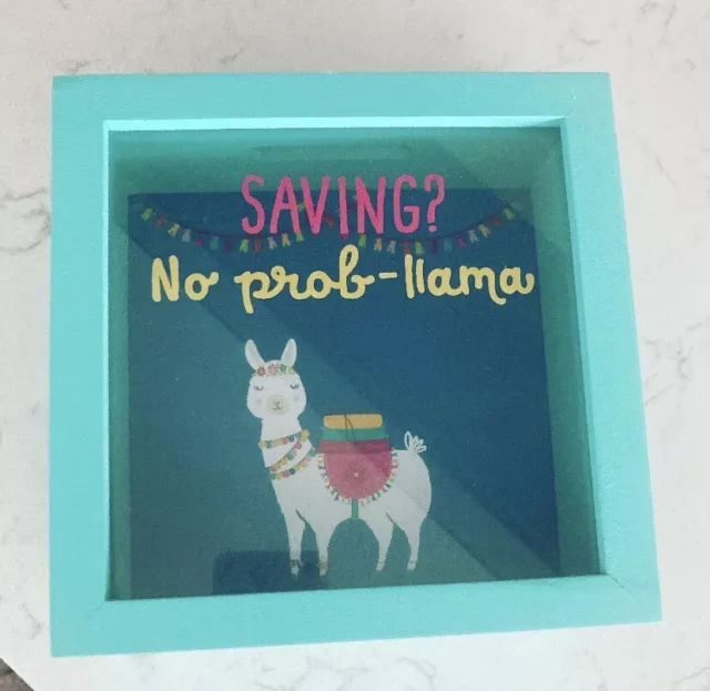 Wooden Glass Llama Savings Piggy Bank Money Box Christmas Gifts Coins Kids Gift
