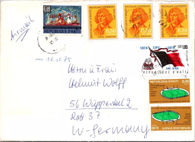 Schallstamps Haiti 1970-80 Postal Airmail Cover Mult Franking Addr Germany