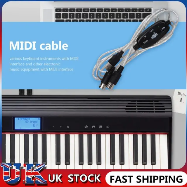 ❀ USB In-Out MIDI Interface Cable Converter PC to Music Keyboard Adapter Cord