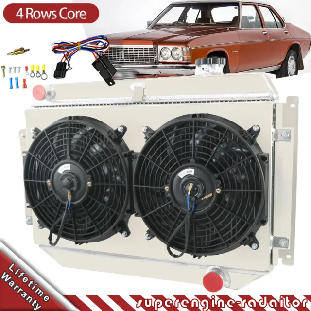 4Row Core Radiator Shroud Fan For 1971-1980 Holden HQ HJ HX HZ HG HT HK V8 Chevy