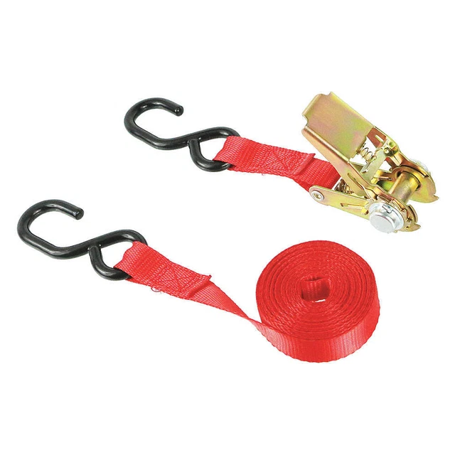 GRAINGER APPROVED 2VKP3 Tie Down Strap,Ratchet,Poly,15 ft.,PK2