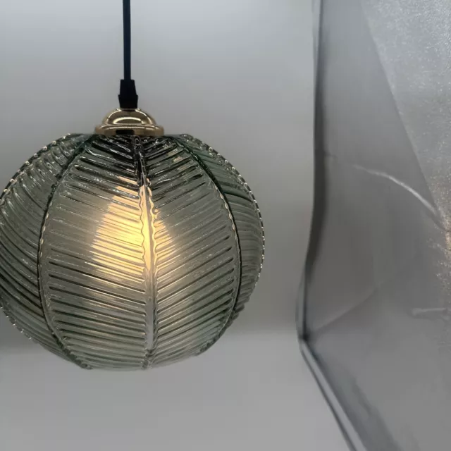 Green Glass Pendant Light Fixtures mid Century Modern Chandelier Globe (c)