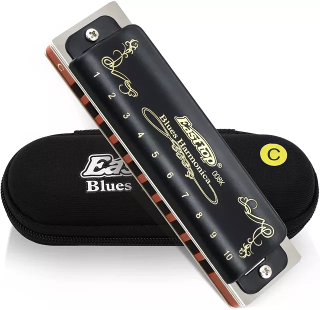 Easttop Mundharmonika C Key 10 Löcher Diatonic Blues Harmonica Geschenk Neu