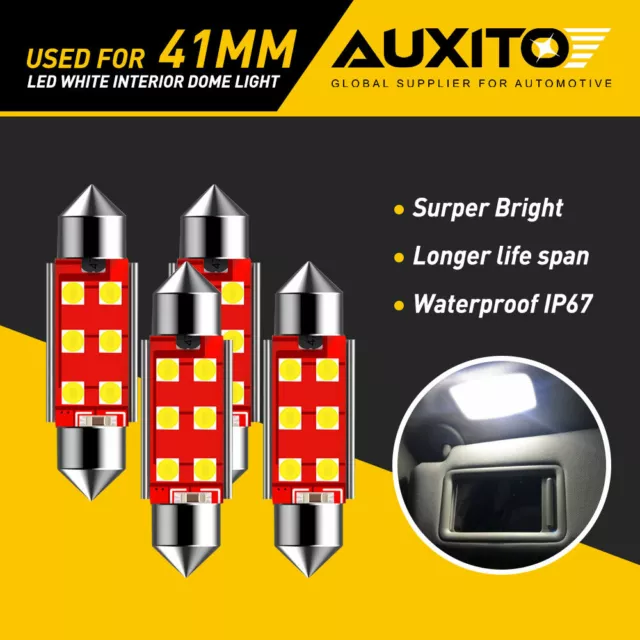 4X AUXITO 41mm 42mm Festoon LED Interior Plate Light Bulb 578 211-2 ERROR FREE G