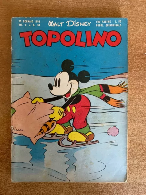 Topolino Libretto N 59 - Originale - 1953 - Walt Disney - Edizioni Mondadori