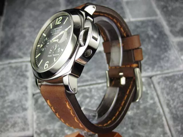 24mm NEW COW LEATHER STRAP Brown Watch BAND for PANERAI PAM 1950 Copper Stitch