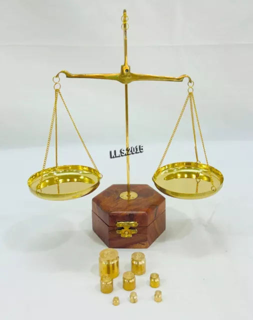 Antique Brass Antique Weighing Scale Balance Justice Law Scale  Decoration