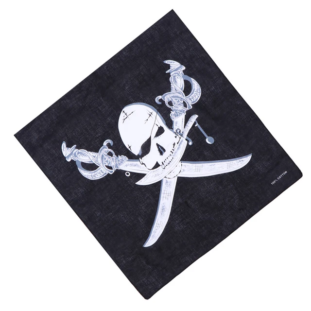 Modische Stirnbänder Modischer Schal Piratenkopf Wickeln Black