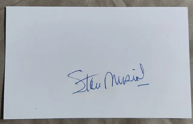 Stan Musial Autographed Signed Index Card Mlb Baseball Hof St. Louis Cardinals