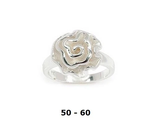 Bague Rose 3D En Argent Massif 925 Rhodié - Taille 56 (13mm) - Marque RM France - Neuf Avec étiquettes