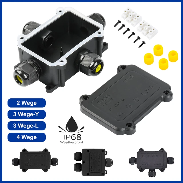 AOHUA IP68 Kabelverbinder 2er-Set – M16 4-Wege Abzweigdose, Wasserdicht Für Kabel 6–10mm, 300V/10A AOHUA IP68 Kabelverbinder 2er-Set – M16 4-Wege Abzweigdose, Wasserdicht Für Kabel 6–10mm, 300V/10A