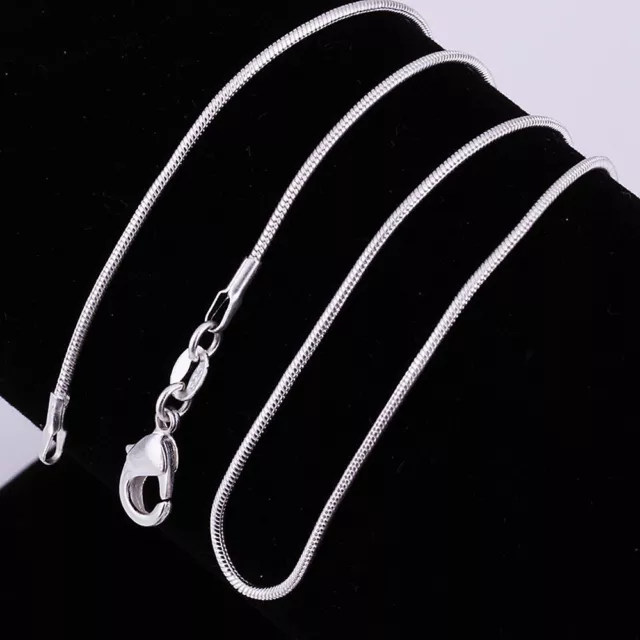 Asamo Mujer Hombre Collar Serpiente 925 Plata de Ley Plateado Cadena