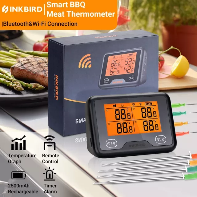 INKBIRD IBS-TH2 Plus Wireless Bluetooth Temperature and Humidity Monitor  Waterproof External Probe Magnet for Brewing Meat Home