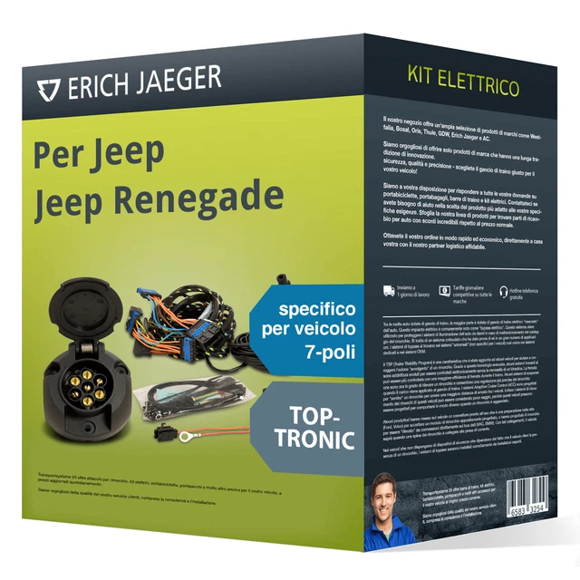 Kit elettrico specifico 7 poli adatto per JEEP Jeep Renegade 14- Jaeger Nuovo