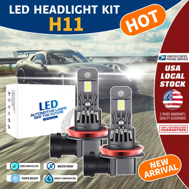 H11 LED Headlight High/low Beam Bulbs Conversion Kit Super Bright White 200W