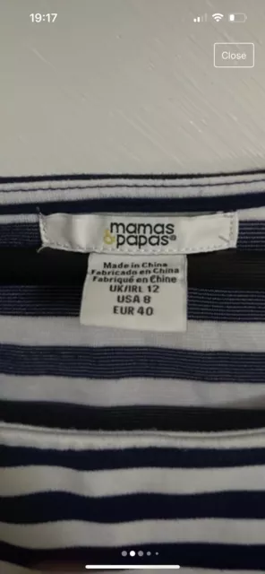 Vestido de maternidad Mamas & Papas talla 12 mangas cortas 2