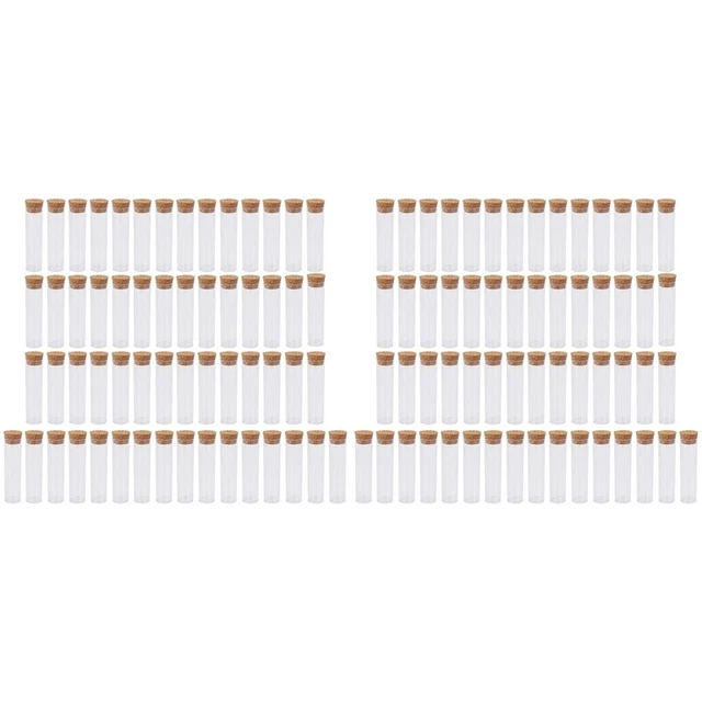 100Pcs 25X95mm Flat Bottom Tea Plastic Test Tube Drosophila Vials Culture TuR8D9