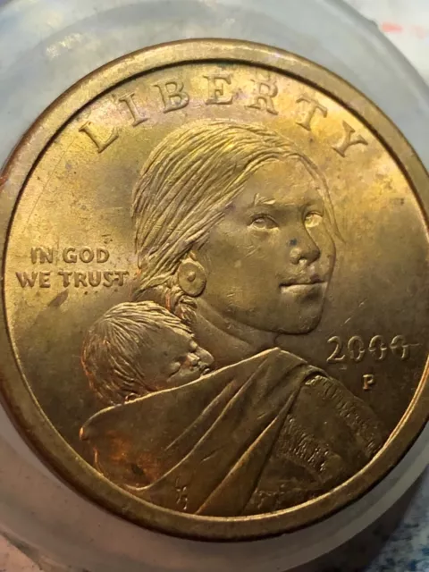 2000 p sacagawea dollar wounded eagle and die clash one of the best history coin