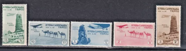 REGNO 1939  Colonie LIBIA TRIPOLITANIA 9ª fiera di Tripoli AEREA 5 valori MNH