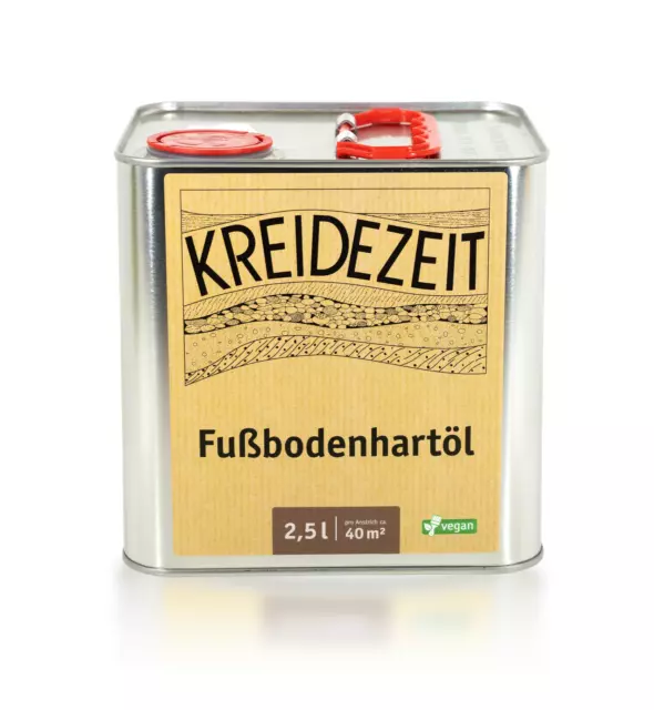 (21 EUR/l) Kreidezeit Fußbodenhartöl 2,5l Holzöl Bodenöl Holzschutz