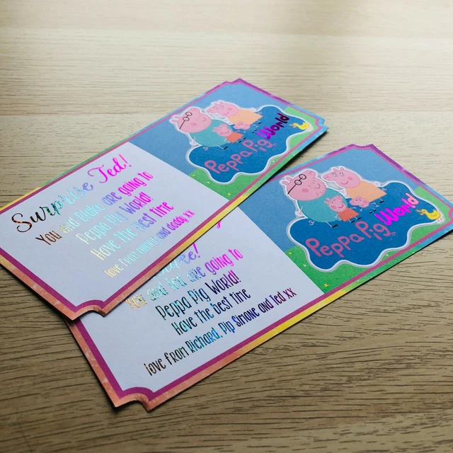 PEPPA PIG WORLD Trip Birthday 2023 2024 ticket FOILED bday surprise