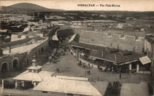 Gibraltar The Fish Market Vintage Postcard 08.52