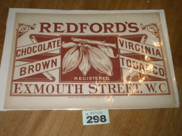 Vintage Paper Advert Redford's Tobacco